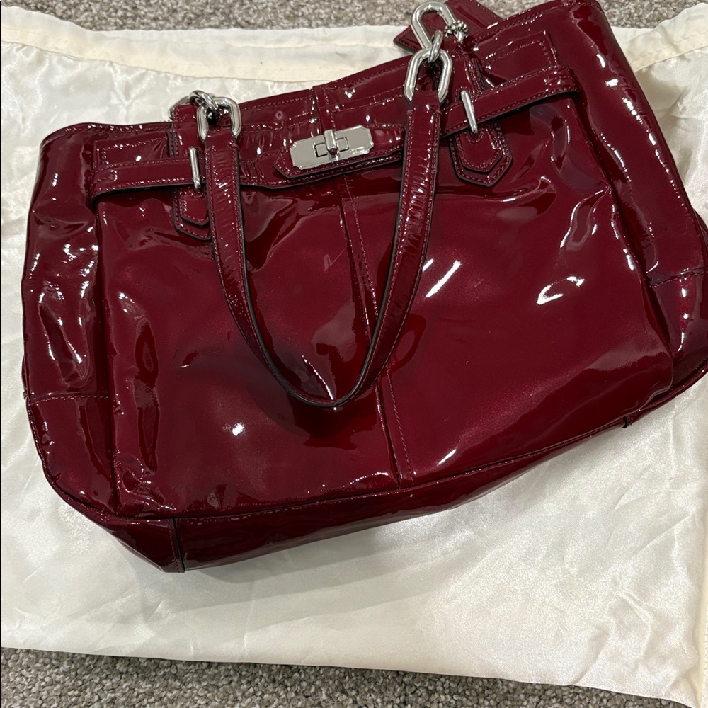 Coach Glossy Burgundy Bag
